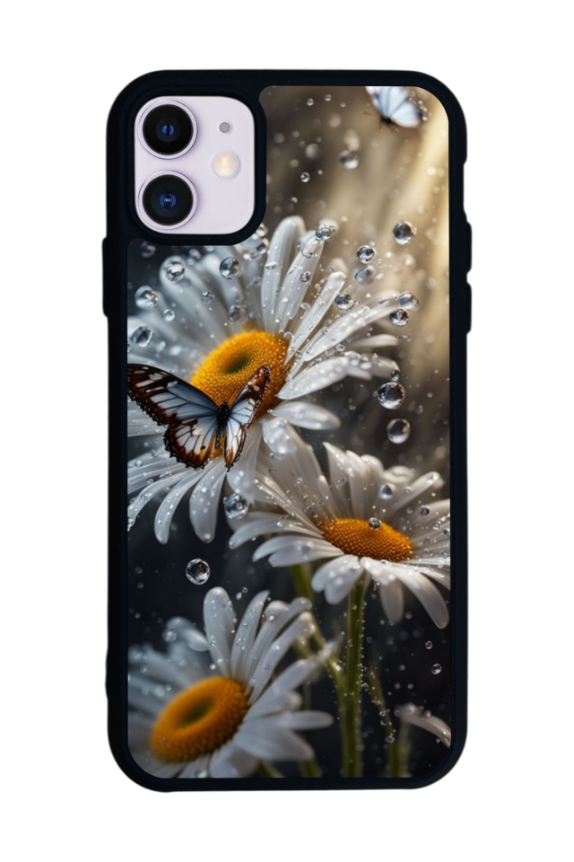 iPhone 11 Uyumlu Cicek Tasarımlı Glossy Premium Kılıf