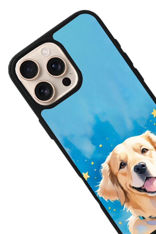 iPhone 15 Pro Max Uyumlu Golden Kopek Tasarımlı Glossy Premium Kılıf