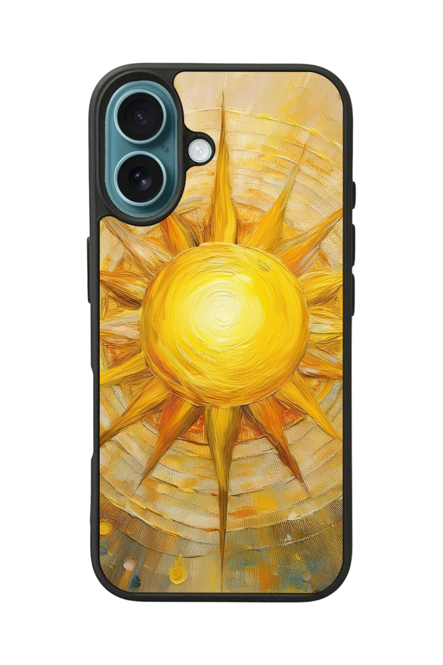 iPhone 16 Uyumlu Güneş Tasarımlı Glossy Premium Kılıf