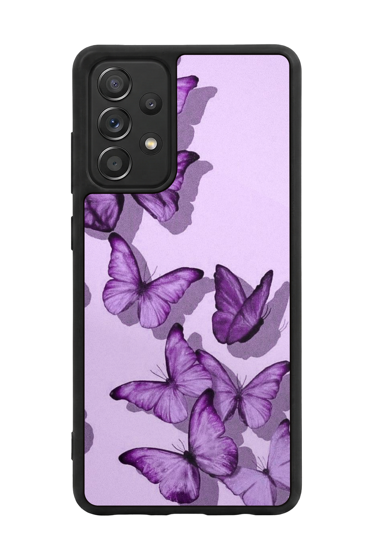 Samsung Galaxy A72 Uyumlu Kelebek Tasarımlı Glossy Premium Kılıf