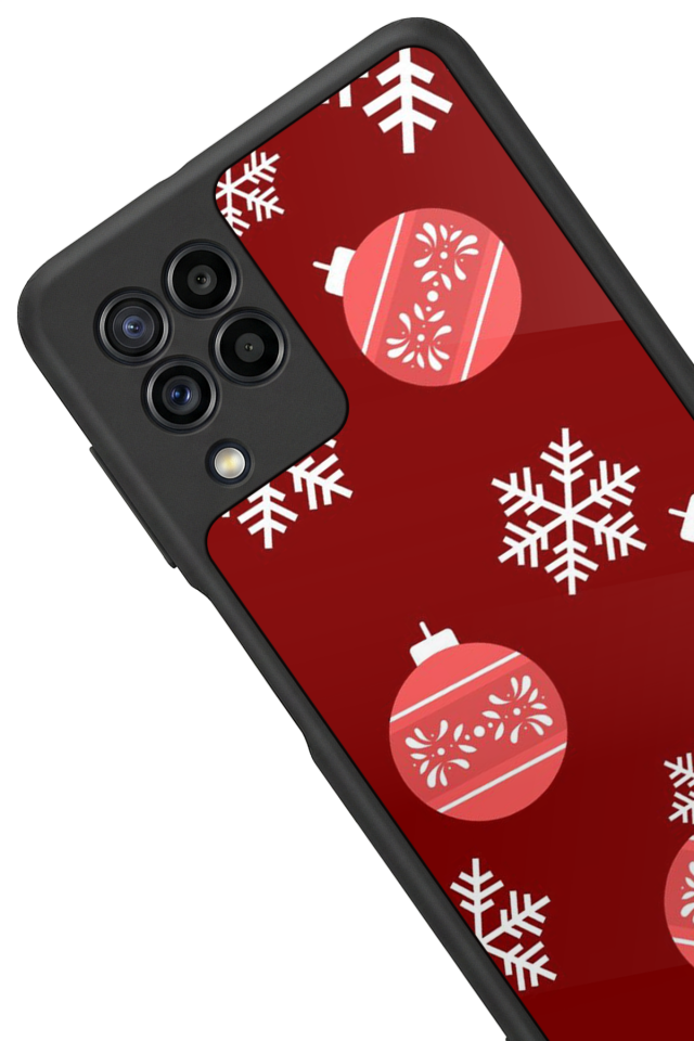 Samsung Galaxy M22 Uyumlu Yilbasi Christmas Tasarımlı Glossy Premium Kılıf