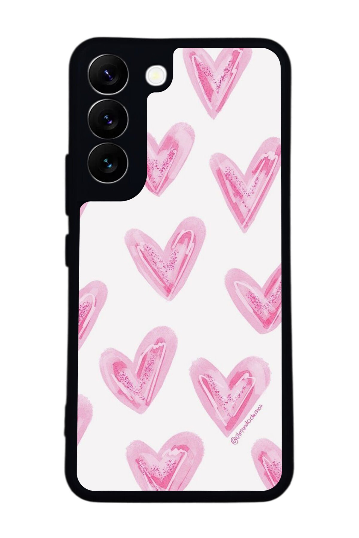 Samsung Galaxy S22 Uyumlu Kalp Love Tasarımlı Glossy Premium Kılıf