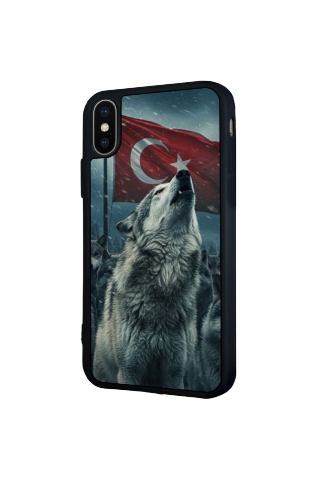 iPhone X/ XS Uyumlu Bozkurt Tasarımlı Glossy Premium Kılıf