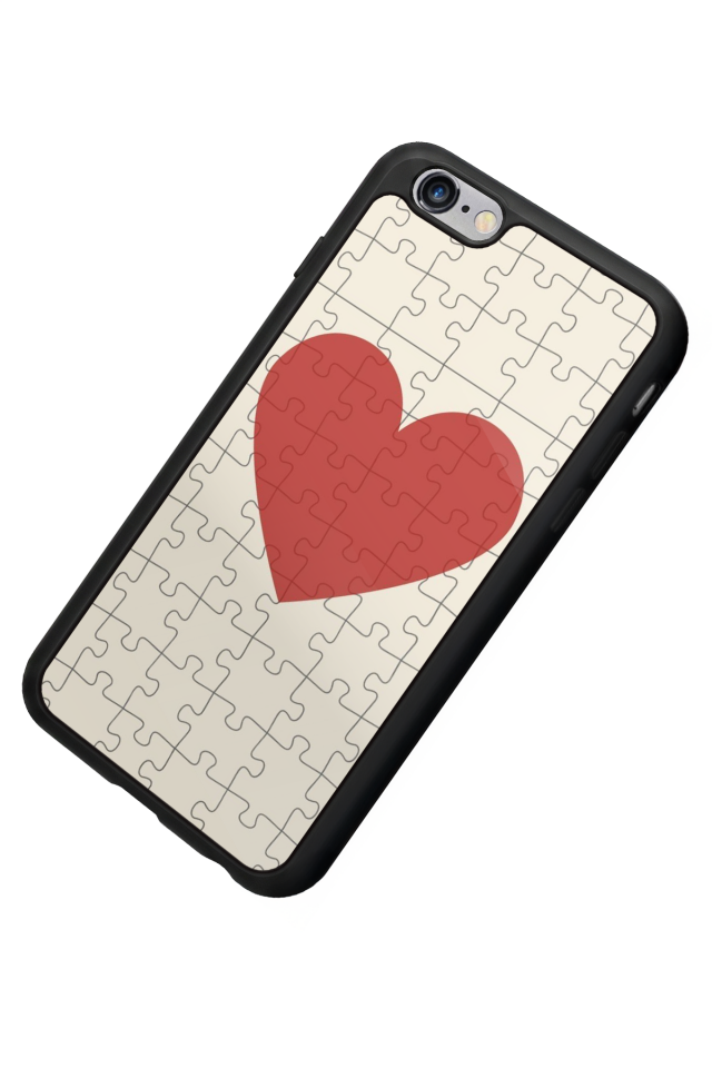 iPhone 6s Plus Uyumlu Kalp Love Tasarımlı Glossy Premium Kılıf