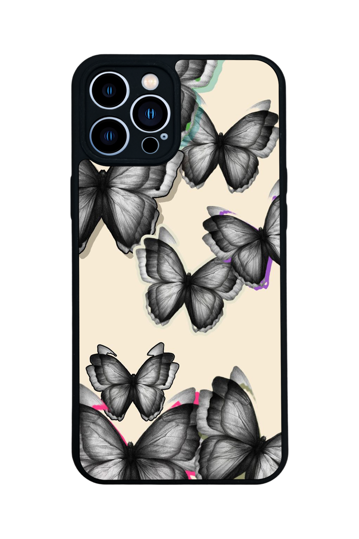 iPhone 12 Pro Max Uyumlu Kelebek Tasarımlı Glossy Premium Kılıf