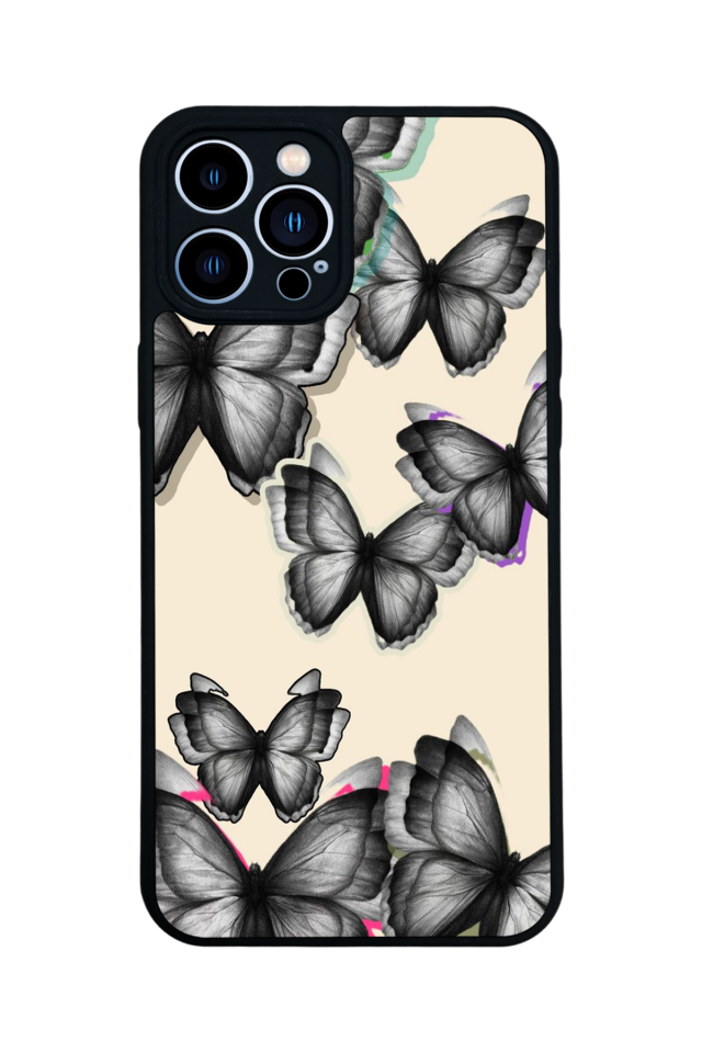 iPhone 12 Pro Max Uyumlu Kelebek Tasarımlı Glossy Premium Kılıf