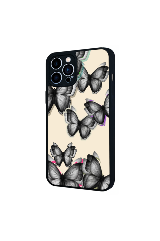 iPhone 12 Pro Max Uyumlu Kelebek Tasarımlı Glossy Premium Kılıf