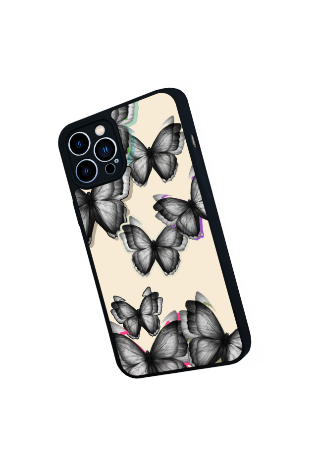 iPhone 12 Pro Max Uyumlu Kelebek Tasarımlı Glossy Premium Kılıf