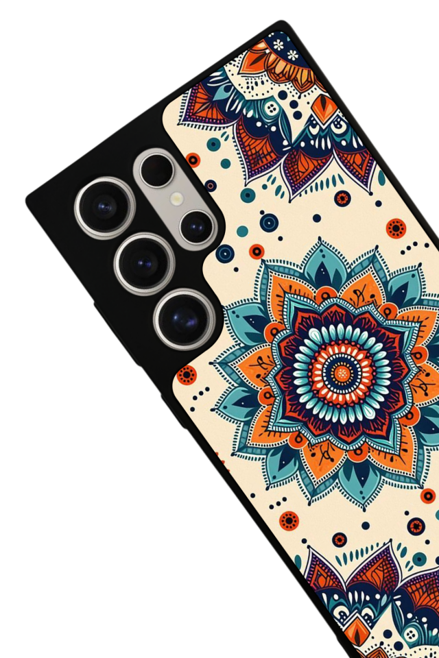 Samsung Galaxy S24 Ultra Uyumlu Mandaal Tasarımlı Glossy Premium Kılıf