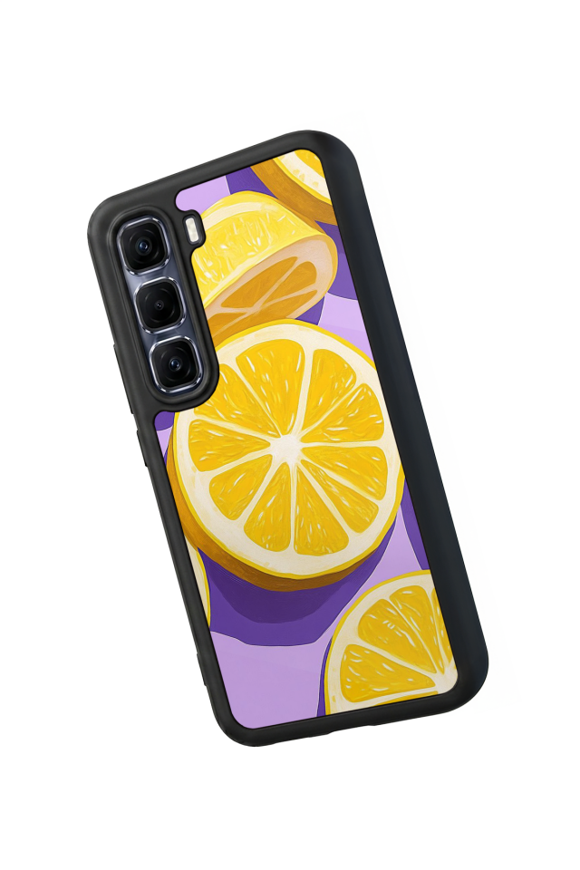 Infinix Hot 60 Pro Plus Uyumlu Limon Tasarımlı Glossy Premium Kılıf