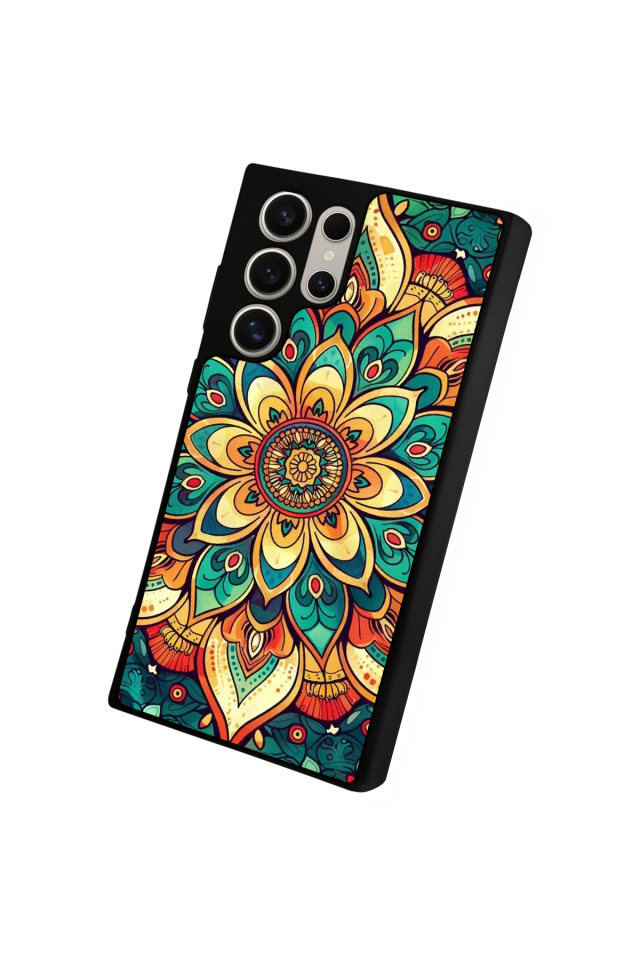 Samsung Galaxy S24 Ultra Uyumlu Mandala Tasarımlı Glossy Premium Kılıf