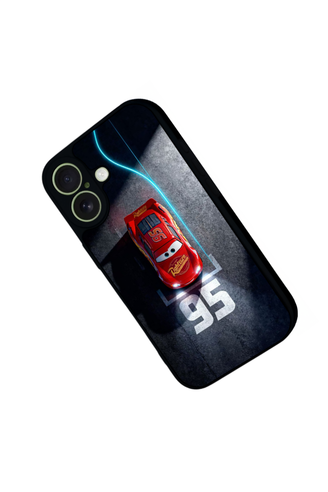 iPhone 17 Uyumlu Şimsek McQueen Tasarımlı Glossy Premium Kılıf