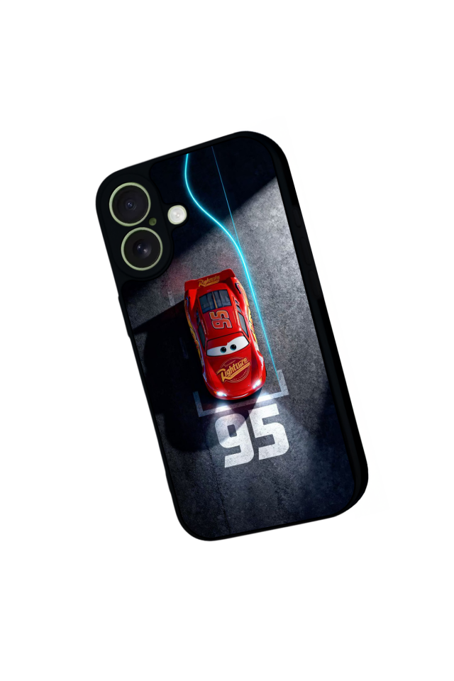 iPhone 17 Uyumlu Şimsek McQueen Tasarımlı Glossy Premium Kılıf