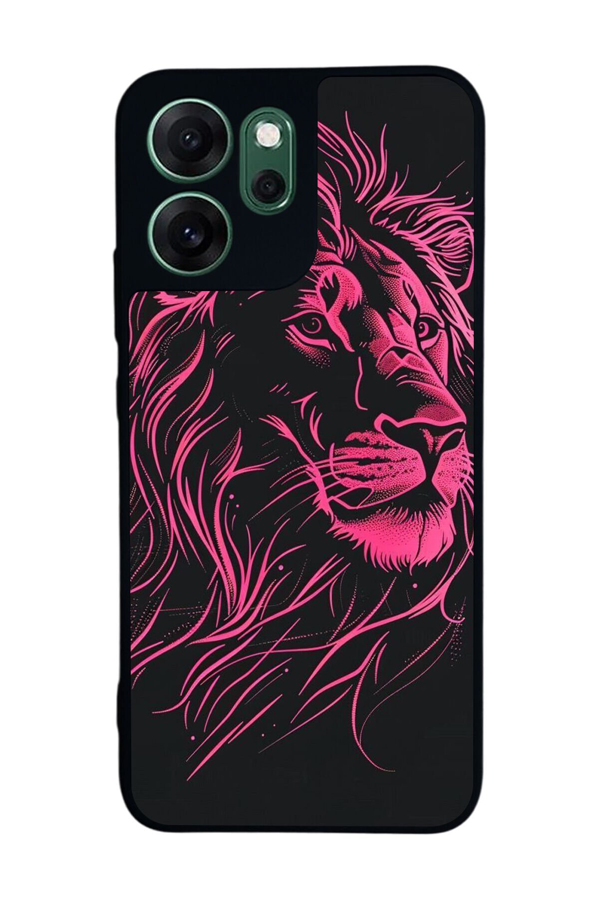 Oppo Reno 14F Uyumlu Aslan Tasarımlı Glossy Premium Kılıf