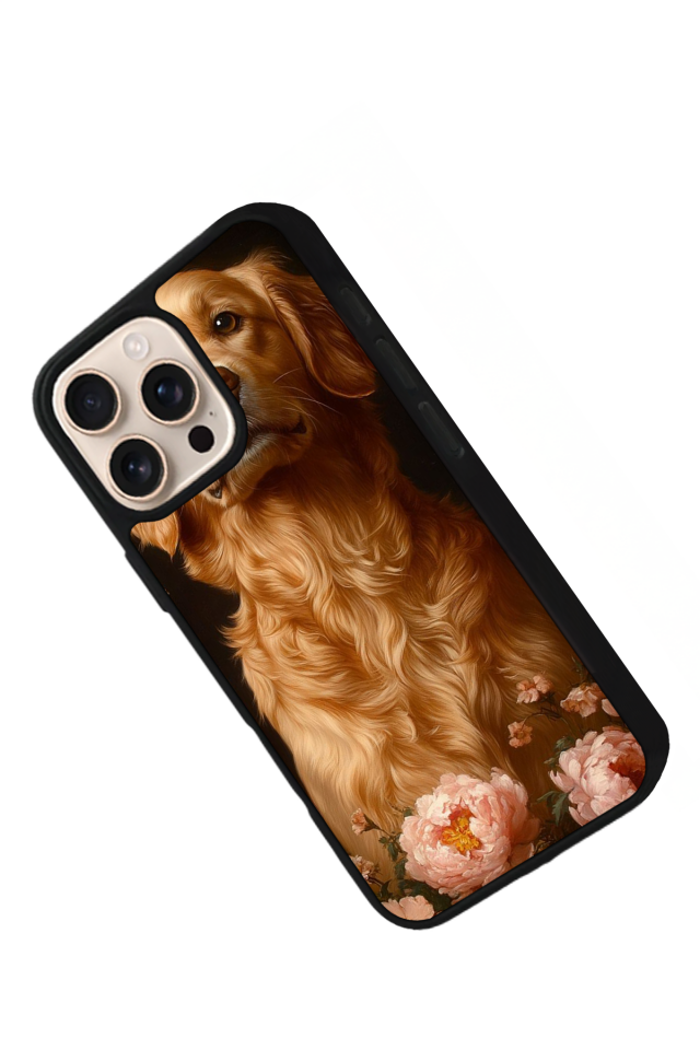 iPhone 15 Pro Max Uyumlu Golden Kopek Tasarımlı Glossy Premium Kılıf