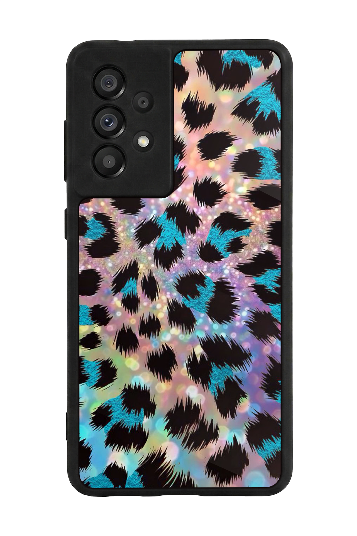 Samsung Galaxy A73 Uyumlu Hologram Leopar Tasarımlı Glossy Premium Kılıf