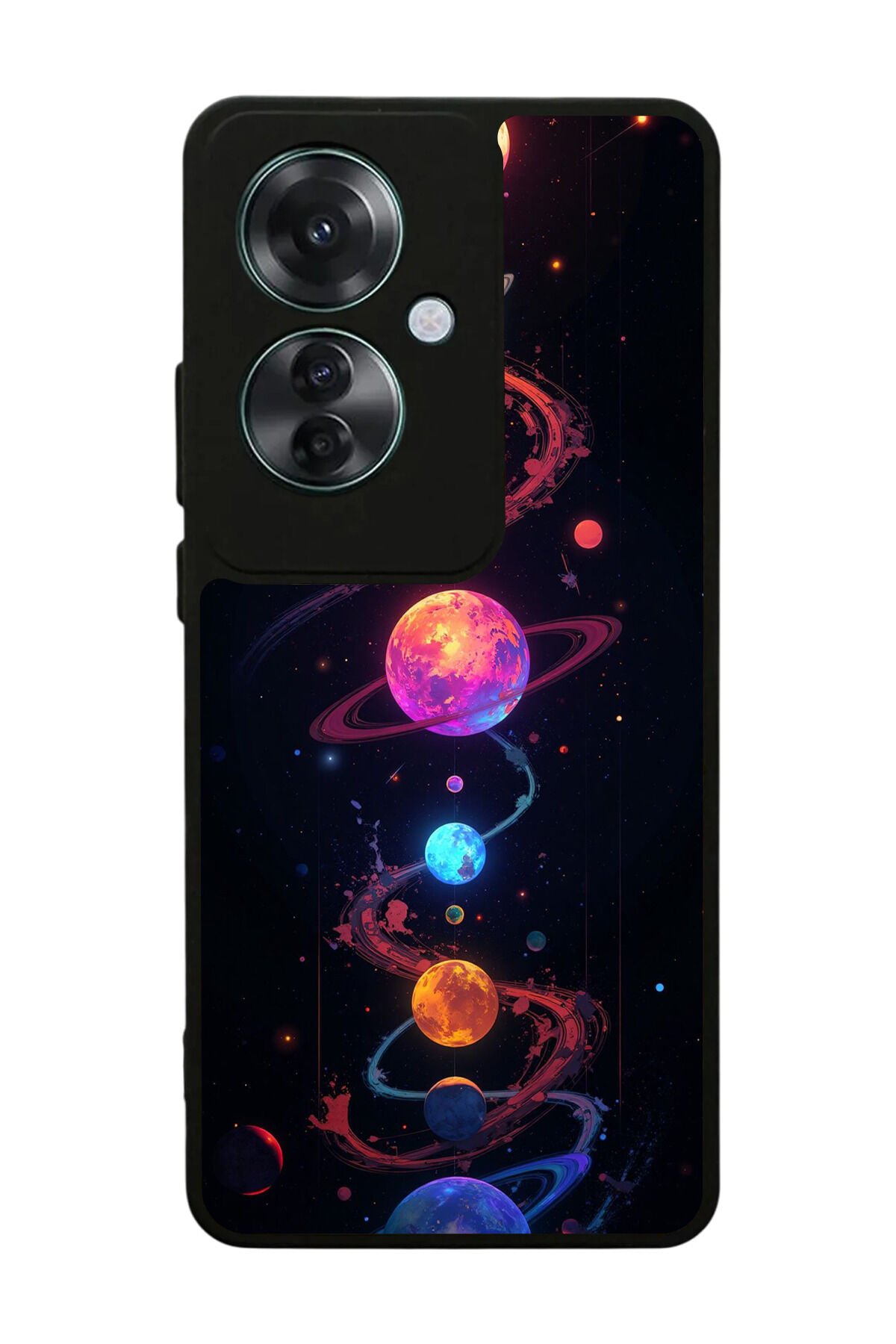 Oppo Reno 11F Uyumlu Uzay Tasarımlı Glossy Premium Kılıf