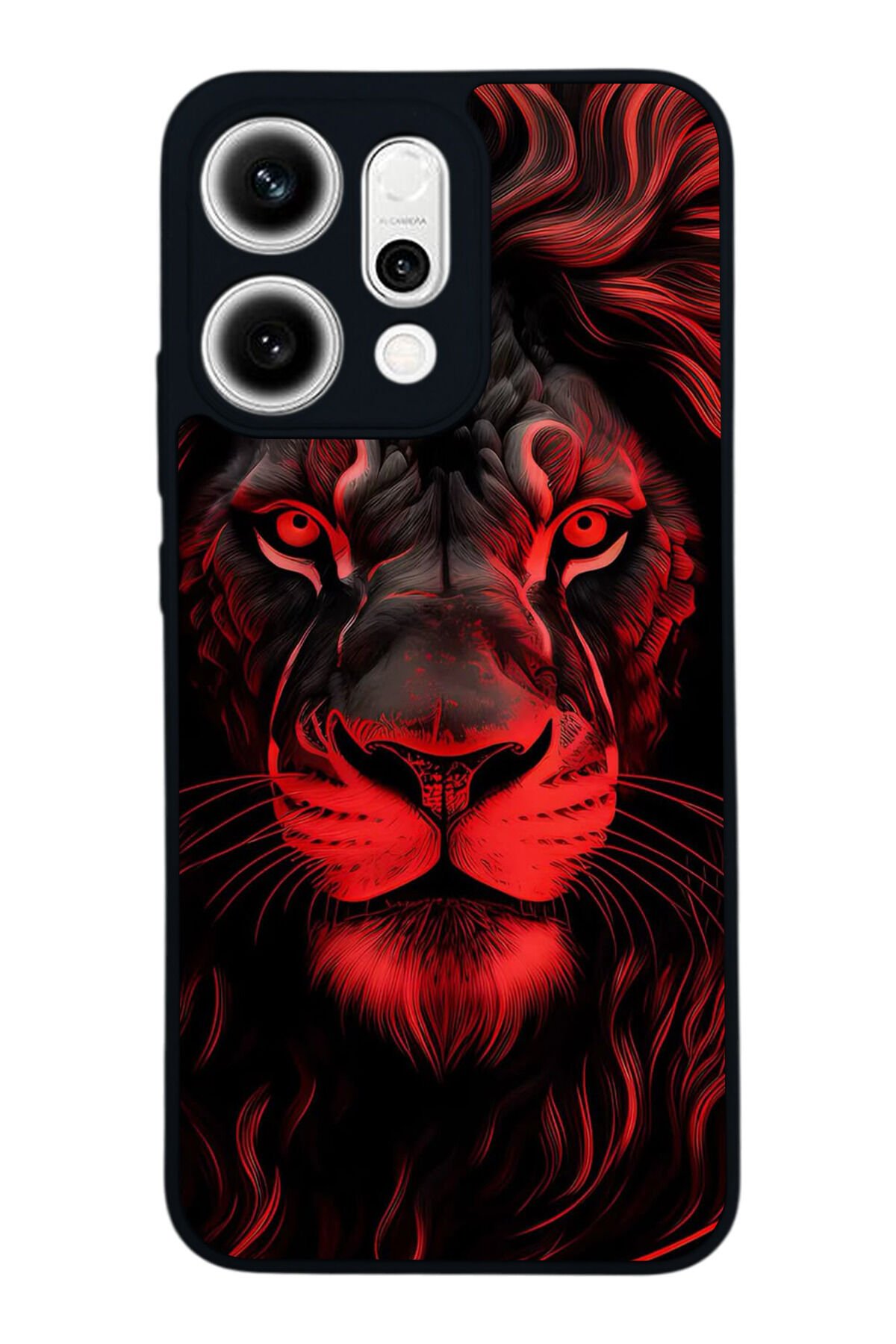 Oppo Reno 14 Uyumlu Aslan Tasarımlı Glossy Premium Kılıf