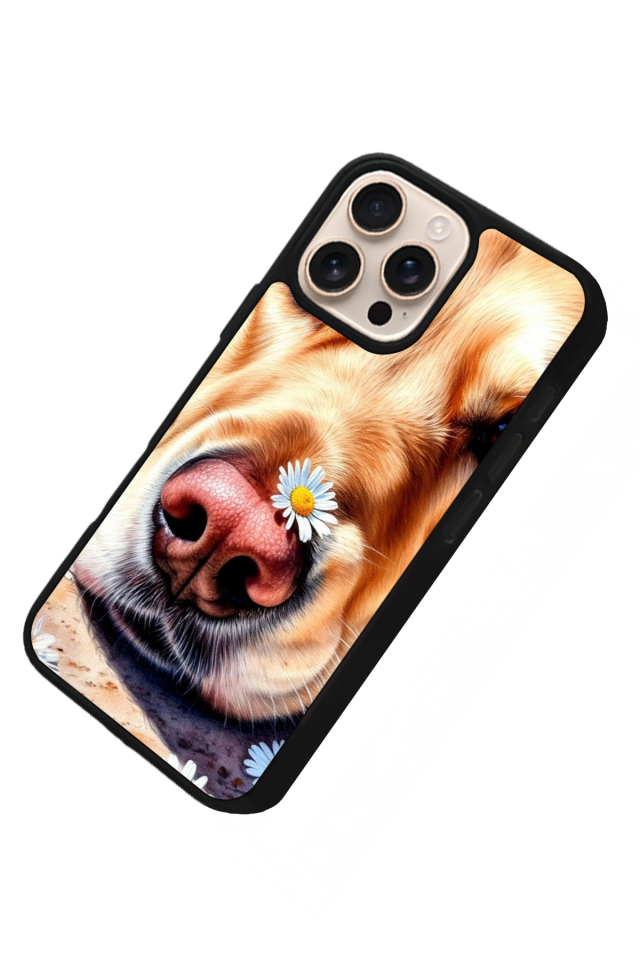 iPhone 15 Pro Max Uyumlu Golden Kopek Tasarımlı Glossy Premium Kılıf