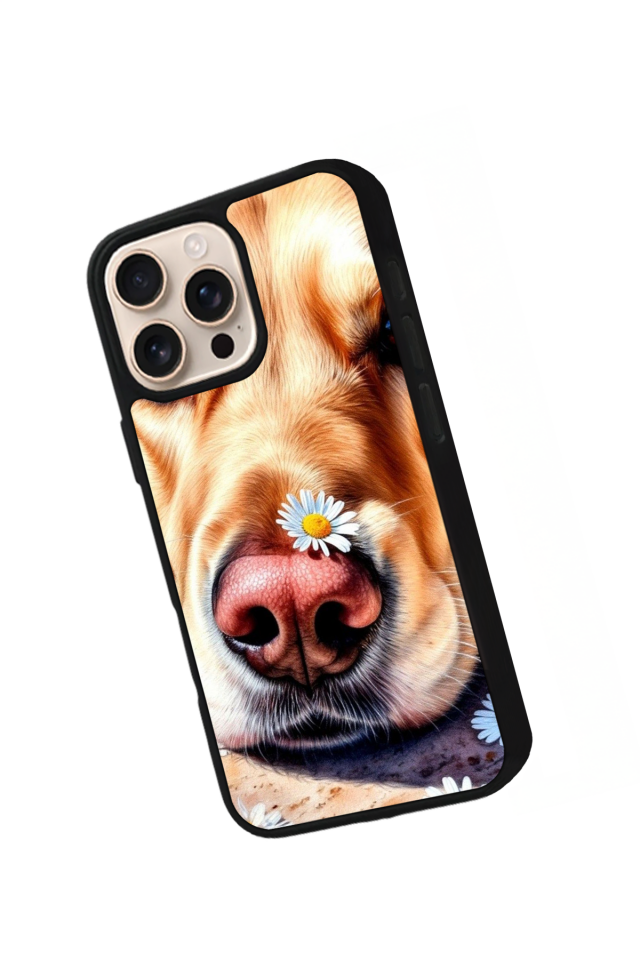 iPhone 15 Pro Max Uyumlu Golden Kopek Tasarımlı Glossy Premium Kılıf