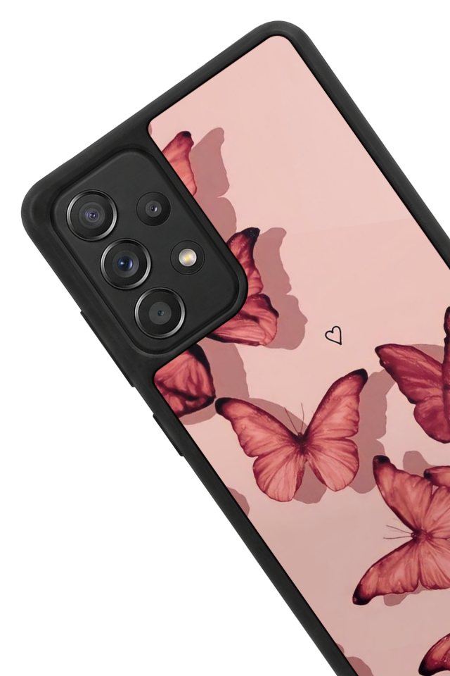 Samsung Galaxy A72 Uyumlu Kelebek Tasarımlı Glossy Premium Kılıf