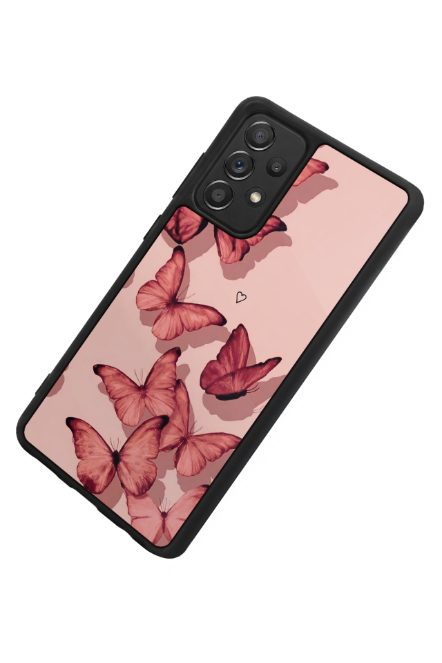 Samsung Galaxy A72 Uyumlu Kelebek Tasarımlı Glossy Premium Kılıf