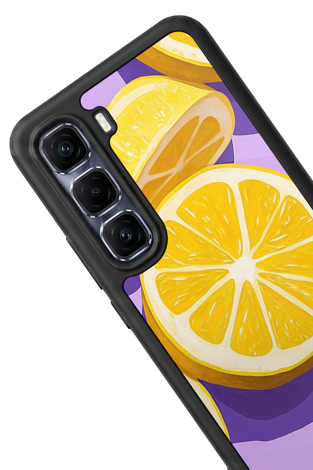 Infinix Hot 60 Pro Plus Uyumlu Limon Tasarımlı Glossy Premium Kılıf