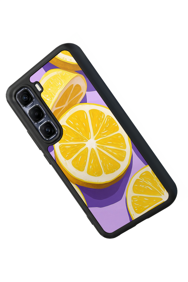Infinix Hot 60 Pro Plus Uyumlu Limon Tasarımlı Glossy Premium Kılıf
