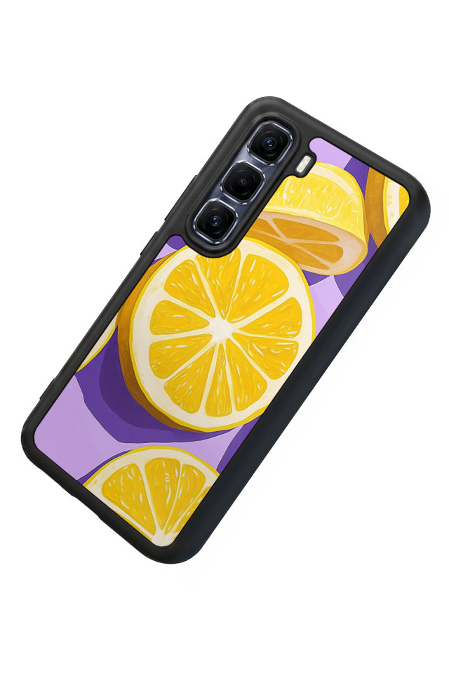 Infinix Hot 60 Pro Plus Uyumlu Limon Tasarımlı Glossy Premium Kılıf