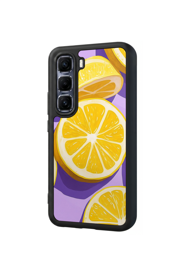 Infinix Hot 60 Pro Plus Uyumlu Limon Tasarımlı Glossy Premium Kılıf