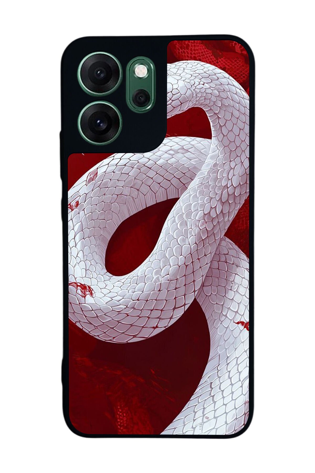 Oppo Reno 14F Uyumlu Yılan Tasarımlı Glossy Premium Kılıf