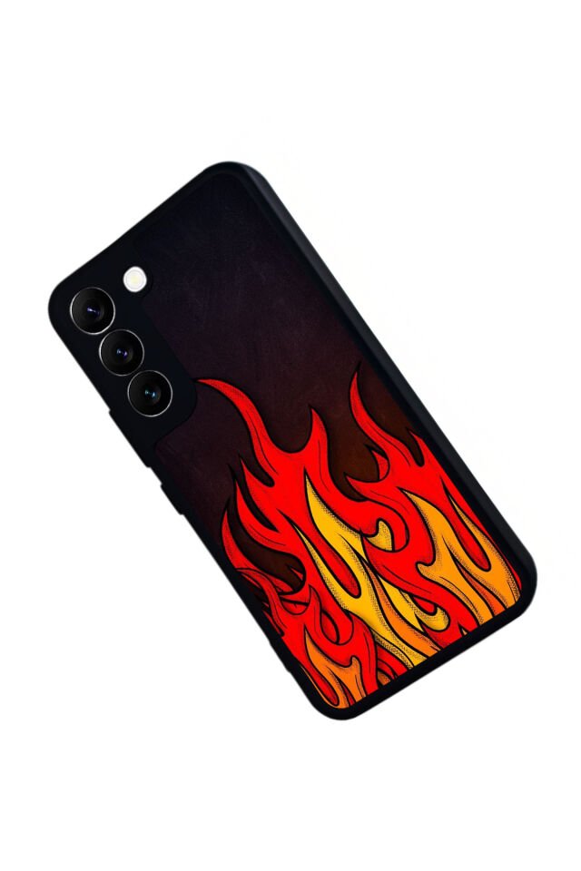 Samsung Galaxy S22 Uyumlu Retro Flame Patterns Tasarımlı Glossy Premium Kılıf