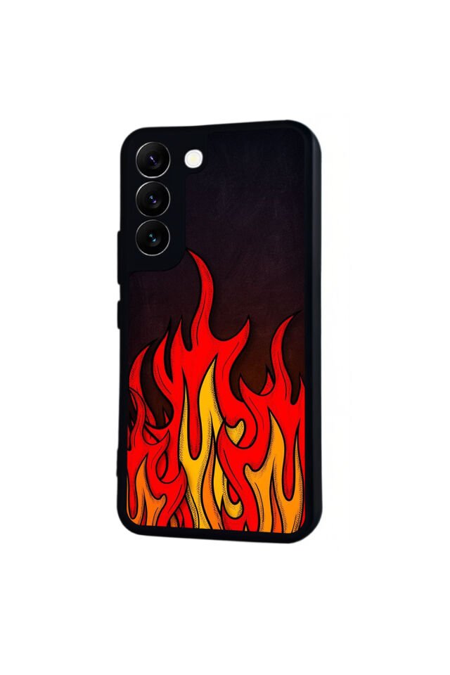 Samsung Galaxy S22 Uyumlu Retro Flame Patterns Tasarımlı Glossy Premium Kılıf