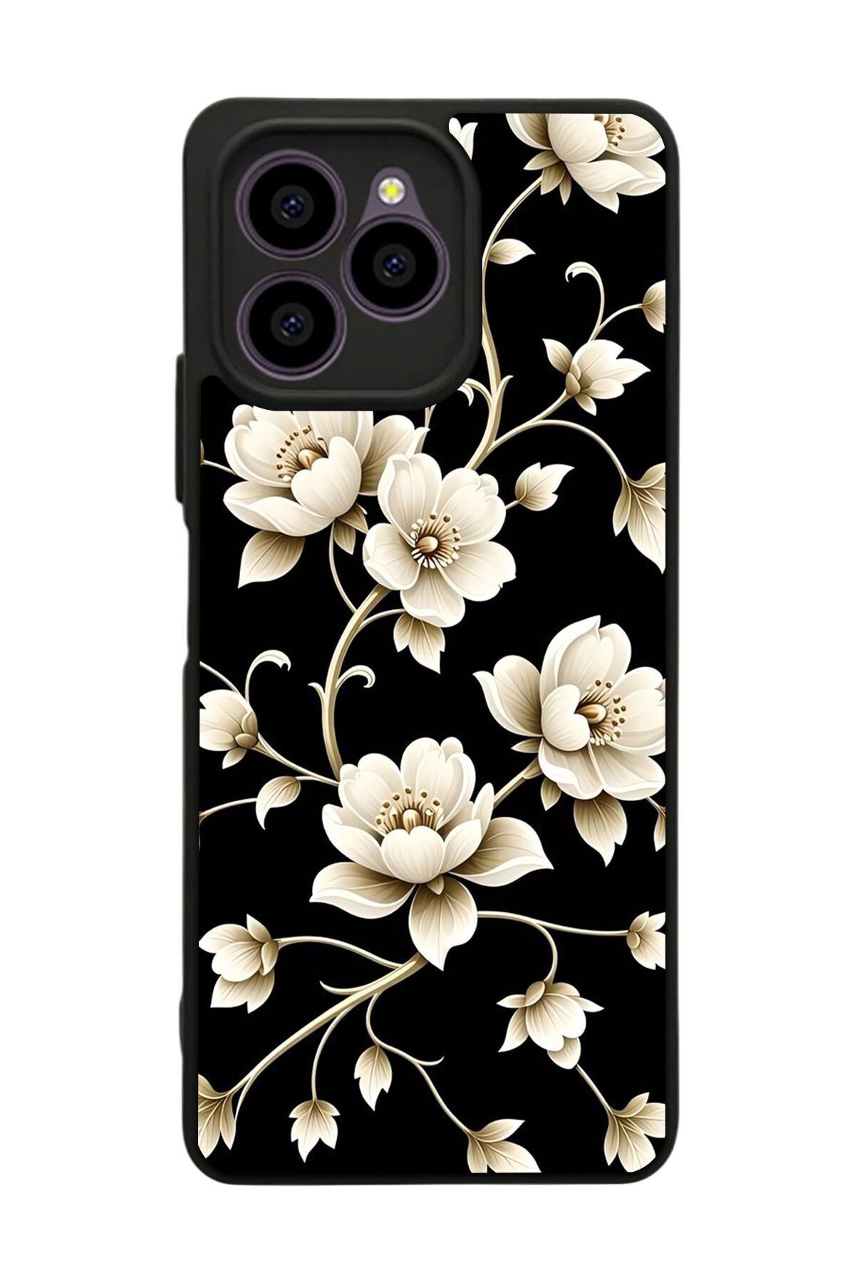 Omix X6 Uyumlu Yaldizli Cicek Tasarımlı Glossy Premium Kılıf