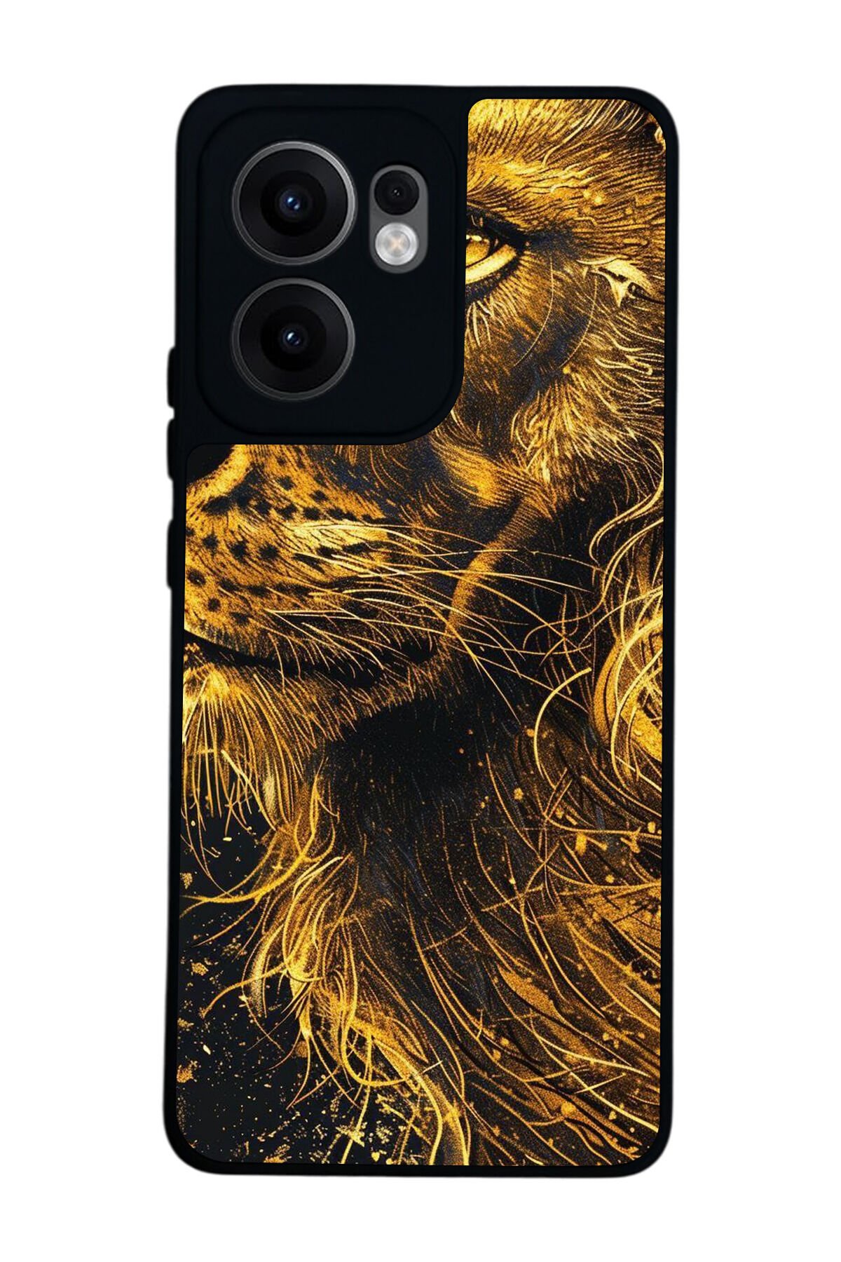 Oppo Reno 13F Uyumlu Aslan Tasarımlı Glossy Premium Kılıf
