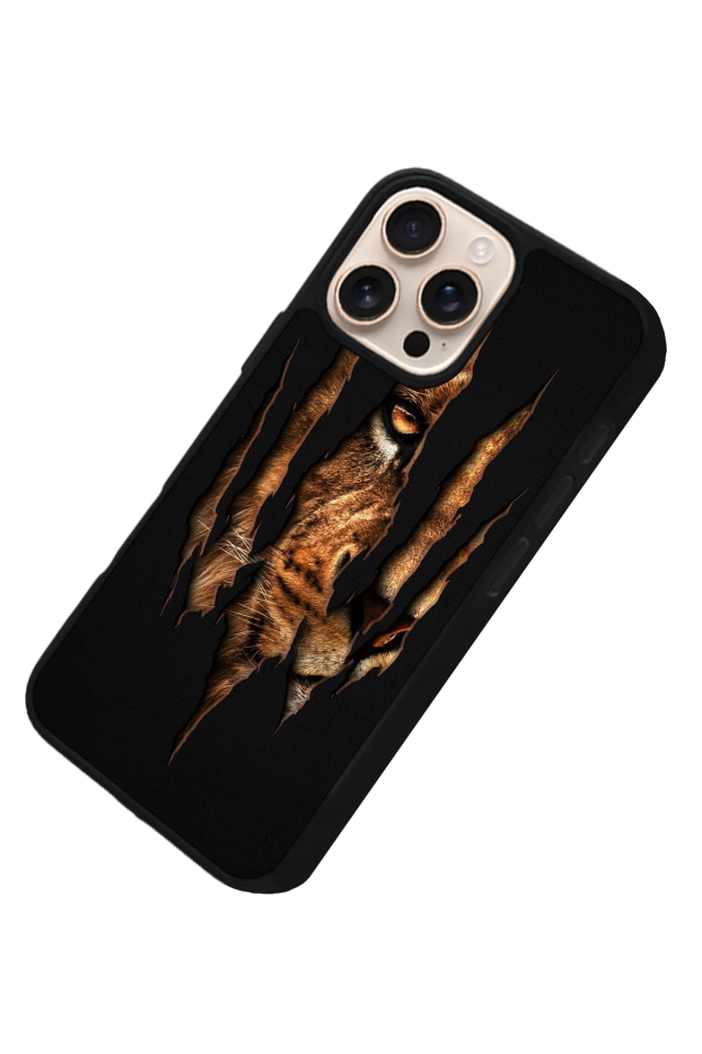 iPhone 16 Pro Uyumlu Aslan Tasarımlı Glossy Premium Kılıf