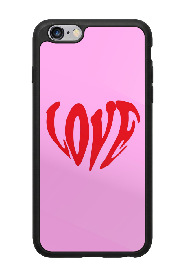 iPhone 6s Plus Uyumlu Kalp Love Tasarımlı Glossy Premium Kılıf