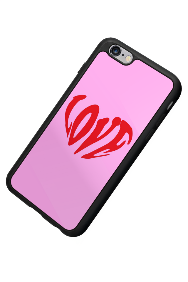 iPhone 6s Plus Uyumlu Kalp Love Tasarımlı Glossy Premium Kılıf