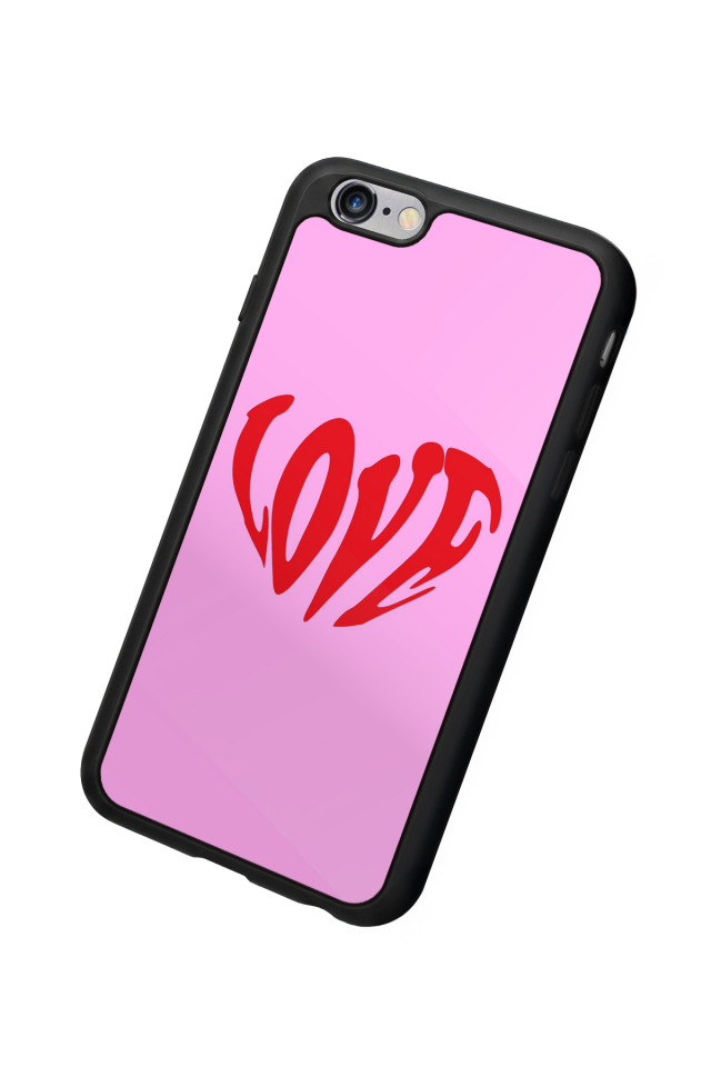 iPhone 6s Plus Uyumlu Kalp Love Tasarımlı Glossy Premium Kılıf