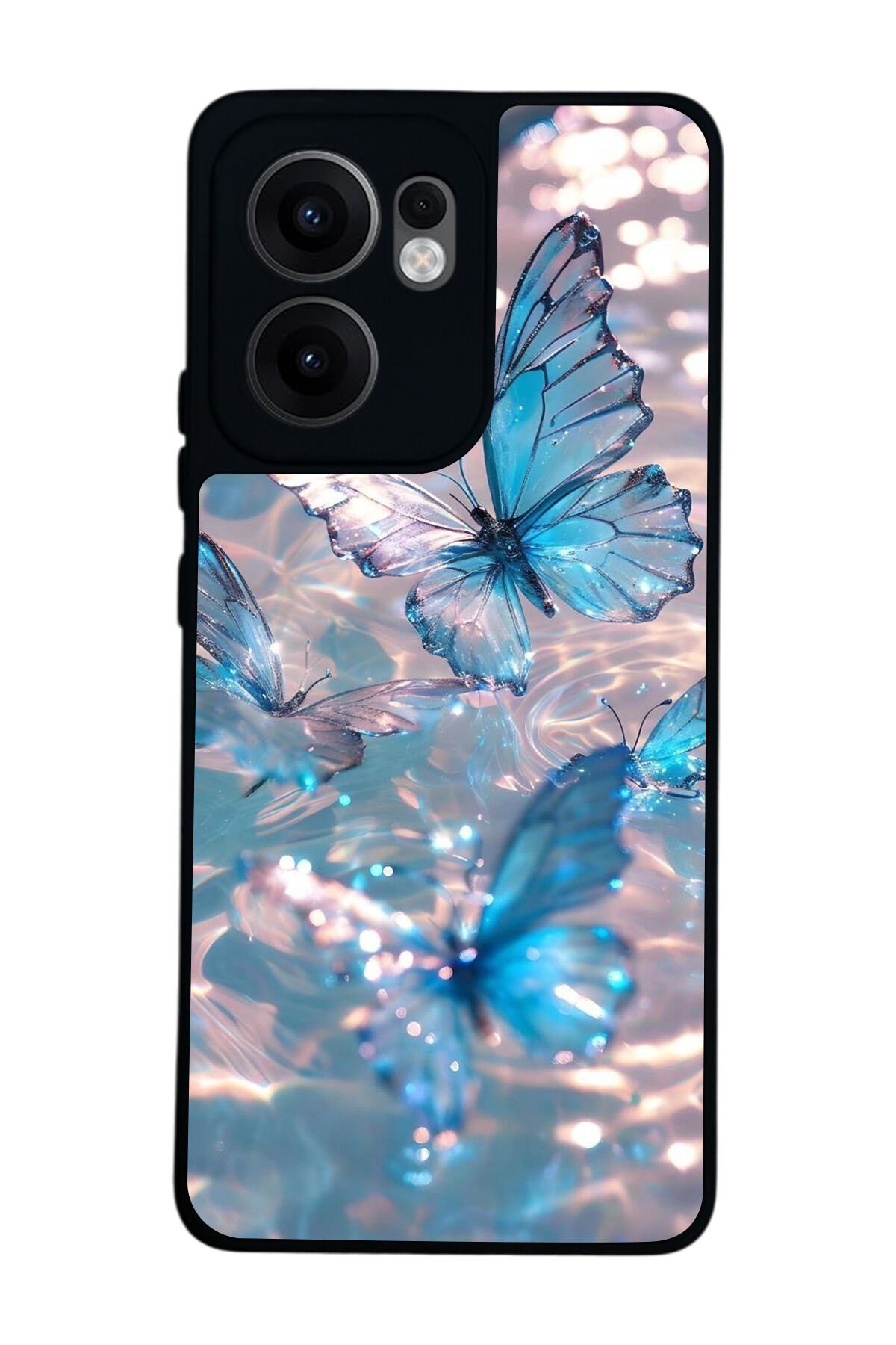 Oppo Reno 13F Uyumlu Kelebek Tasarımlı Glossy Premium Kılıf