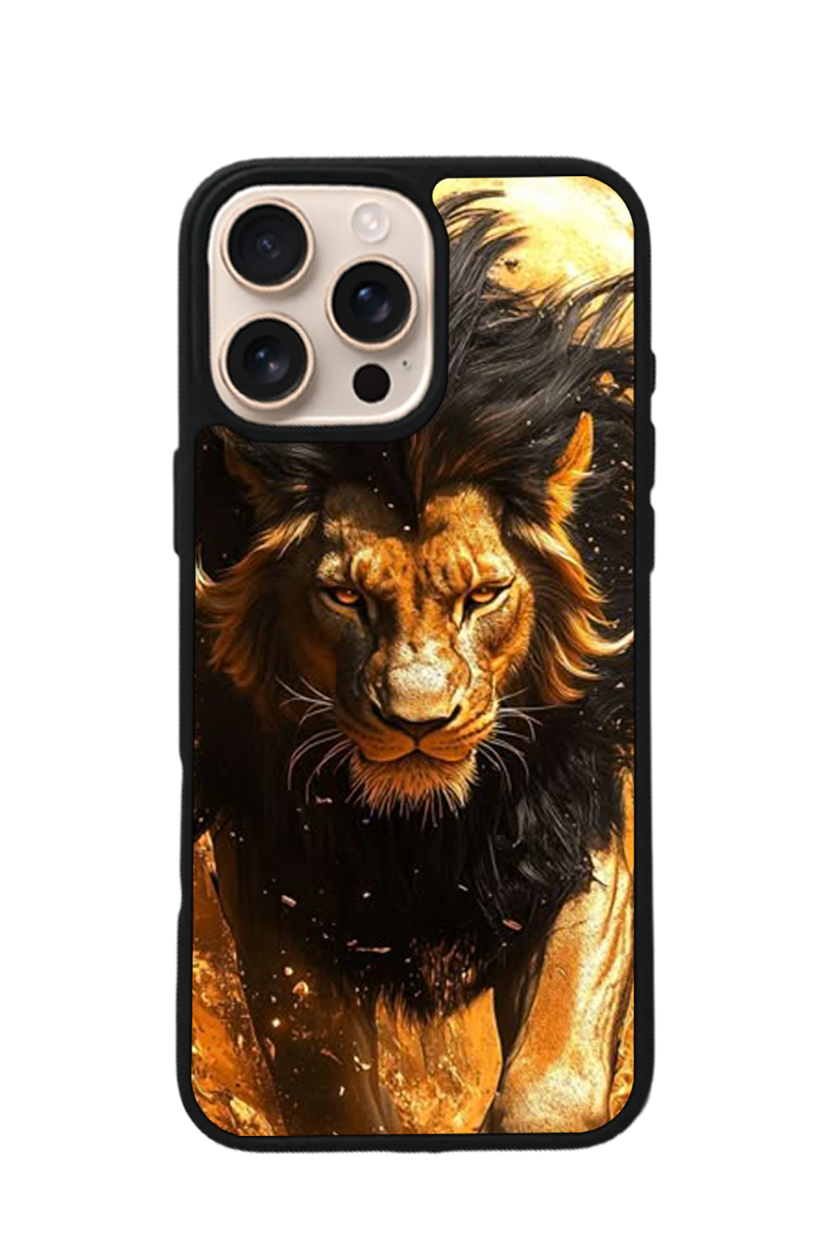 iPhone 16 Pro Uyumlu Aslan Tasarımlı Glossy Premium Kılıf