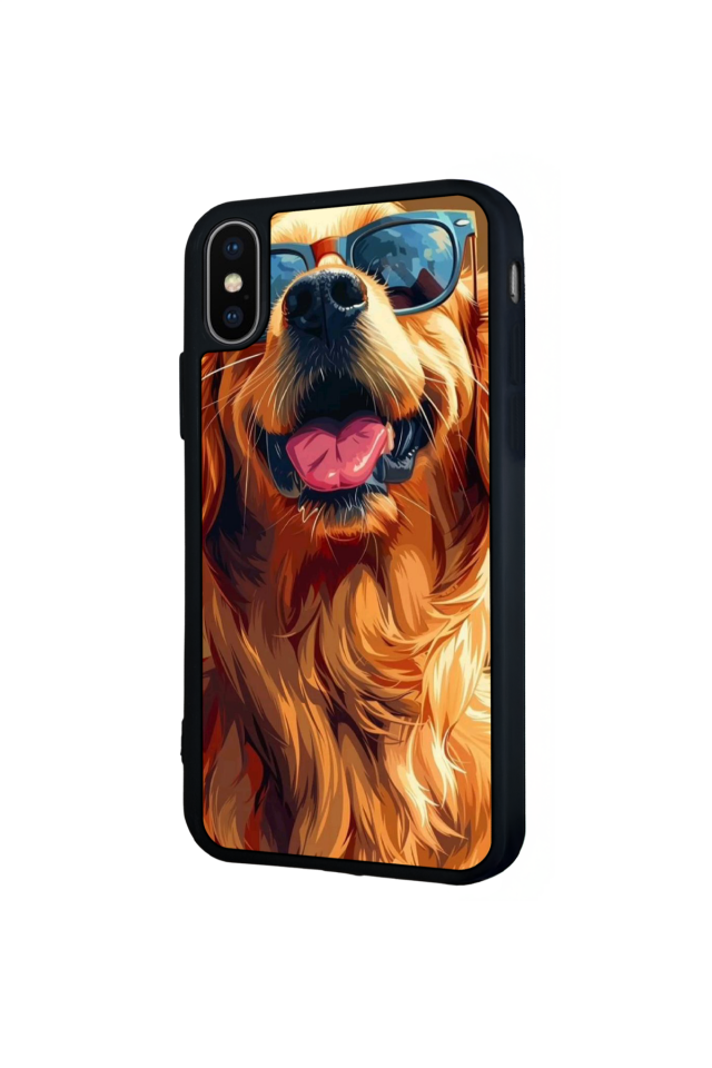iPhone XS Max Uyumlu Golden Kopek Tasarımlı Glossy Premium Kılıf