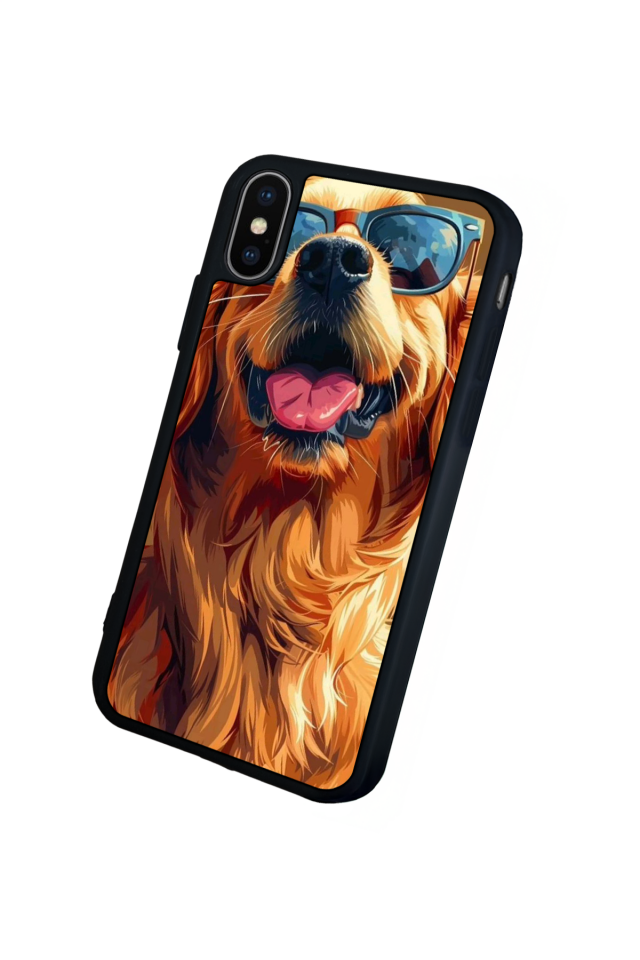 iPhone XS Max Uyumlu Golden Kopek Tasarımlı Glossy Premium Kılıf