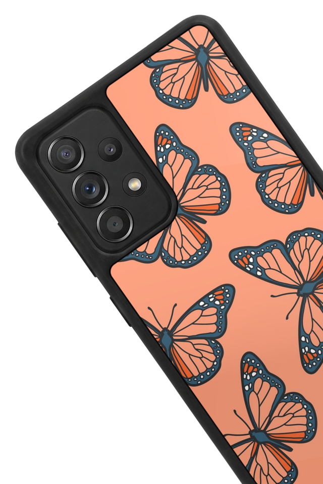 Samsung Galaxy A72 Uyumlu Kelebek Tasarımlı Glossy Premium Kılıf