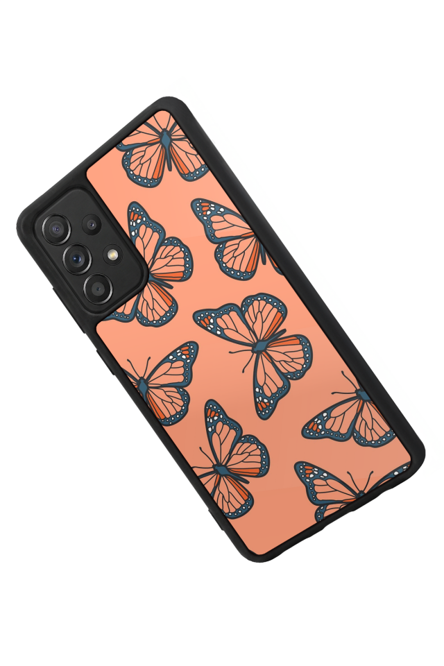 Samsung Galaxy A72 Uyumlu Kelebek Tasarımlı Glossy Premium Kılıf