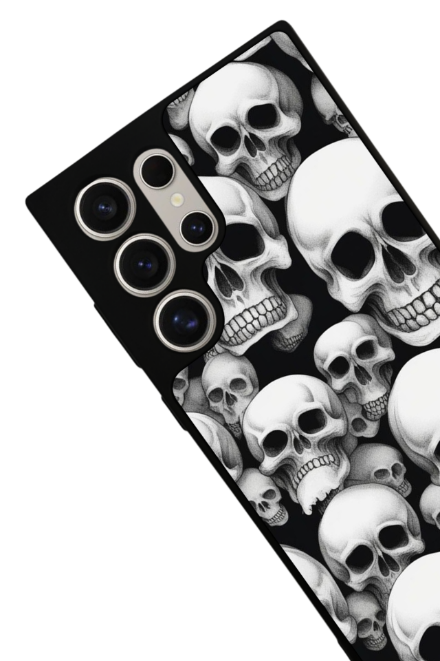 Samsung Galaxy S22 Ultra Uyumlu KuruKafa Tasarımlı Glossy Premium Kılıf