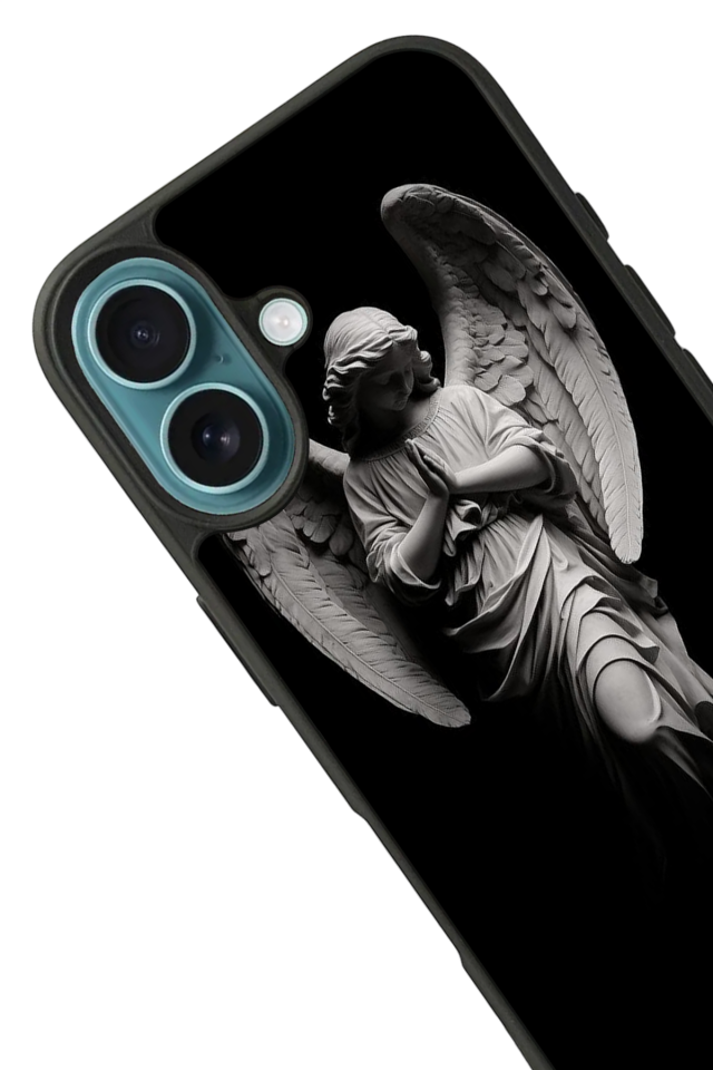 iPhone 16 Uyumlu Melek Tasarımlı Glossy Premium Kılıf