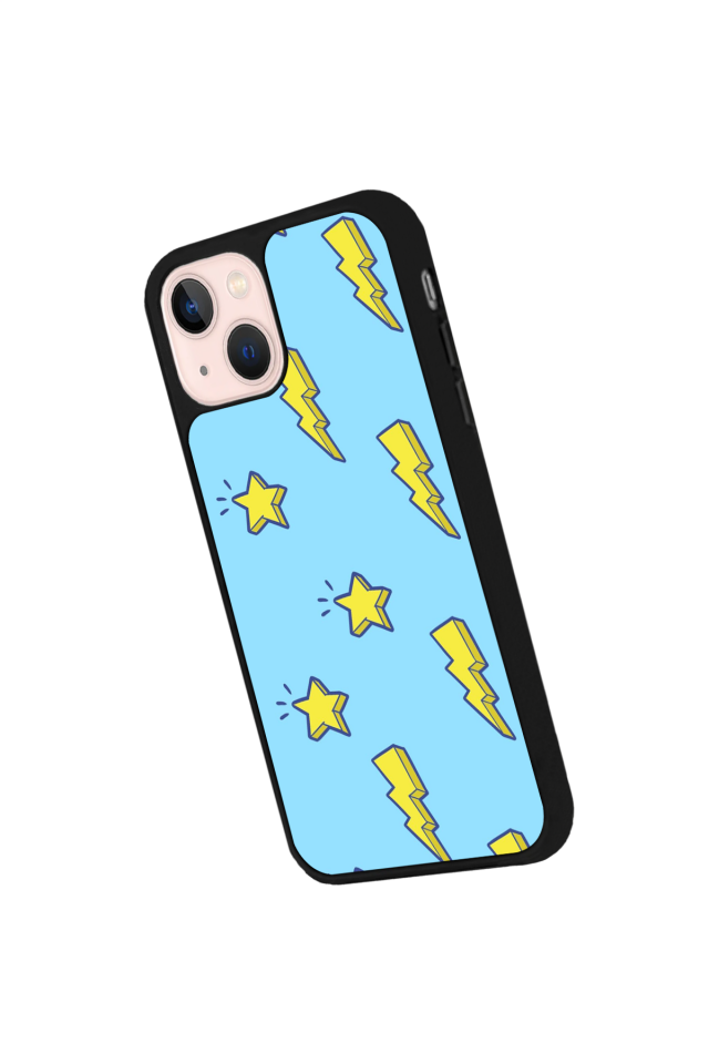 iPhone 14 Plus Uyumlu Simsek Tasarımlı Glossy Premium Kılıf