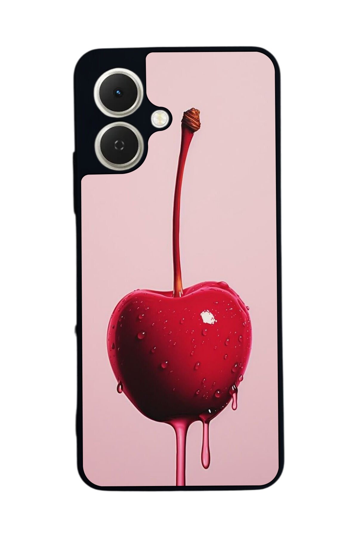 Tecno Spark GO 2 Uyumlu Kiraz Tasarımlı Glossy Premium Kılıf