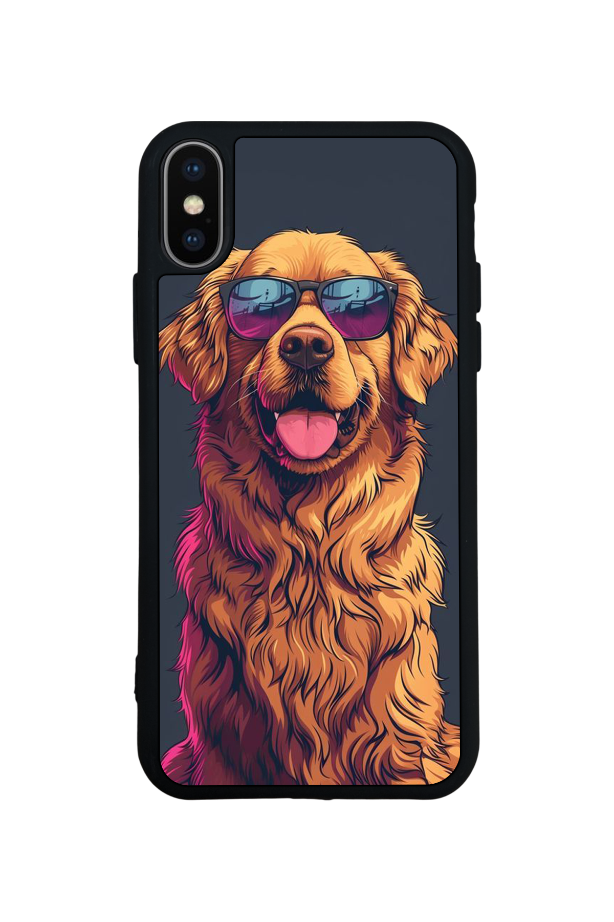 iPhone XS Max Uyumlu Golden Kopek Tasarımlı Glossy Premium Kılıf